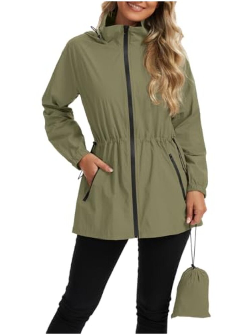 Zando Women Ultra-Lightweight Waterproof Packable Hood Rain Jacket